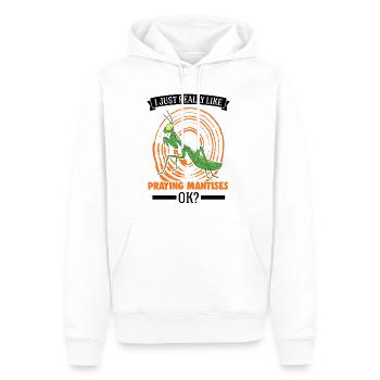 Gottesanbeterin Geschenk Mantis Fangschrecke - Männer Premium Bio Hoodie - Weiß - Vorne - Nico (187cm)