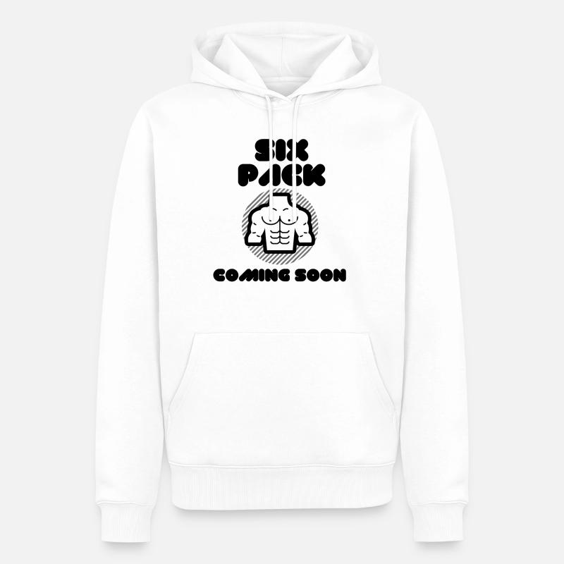Six Pack à venir 36 - Sweat à capuche Premium bio Homme - blanc