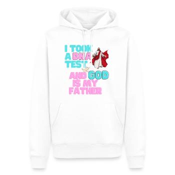 J’ai fait un test ADN et Dieu est mon père 25 - Sweat à capuche Premium bio Homme - blanc - Devant - Nico (187cm)