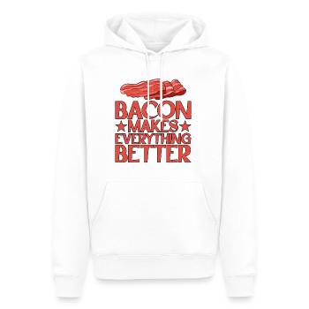 Bacon Makes Everything Better 13 - Men’s Premium Organic Hoodie - white - Front - Nico (187cm)