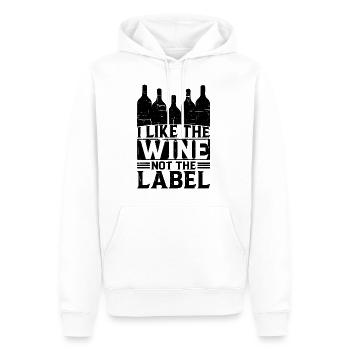 J’aime le vin, pas l’étiquette 16 - Sweat à capuche Premium bio Homme - blanc - Devant - Nico (187cm)