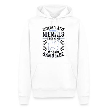 Samojede Mann Schlittenhund Samojeden - Männer Premium Bio Hoodie - Weiß - Vorne - Nico (187cm)