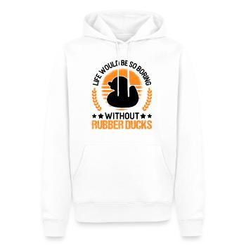 Canard en caoutchouc Cadeau Canard Grinçant Canard Bain Canard - Sweat à capuche Premium bio Homme - blanc - Devant - Nico (187cm)