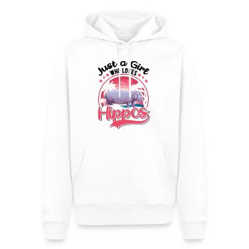 Juste une fille qui aime Hippo Hippo Hippo Hippo Hippo Hippo - Sweat à capuche Premium bio Homme - blanc - Devant - Nico (187cm)