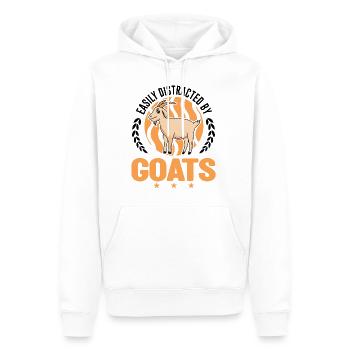 Facilement distrait par les chèvres Ziegenwirt Goat - Sweat à capuche Premium bio Homme - blanc - Devant - Nico (187cm)