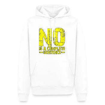 No Is A Complete Sentence 17 - Männer Premium Bio Hoodie - Weiß - Vorne - Nico (187cm)