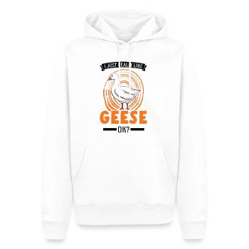 I just really like Geese Gänsezüchter Gänse - Männer Premium Bio Hoodie - Weiß - Vorne - Nico (187cm)