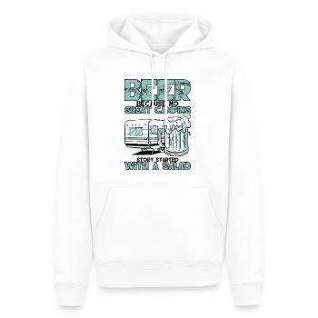 No Great Camping Story Started With A Salad 3 - Männer Premium Bio Hoodie - Weiß - Vorne - Nico (187cm)