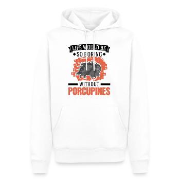 Porc-épic Cadeau Porc-épic - Sweat à capuche Premium bio Homme - blanc - Devant - Nico (187cm)