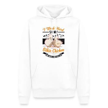 Silk Chicken Retraité Silkie Chicken Grand-père - Sweat à capuche Premium bio Homme - blanc - Devant - Nico (187cm)