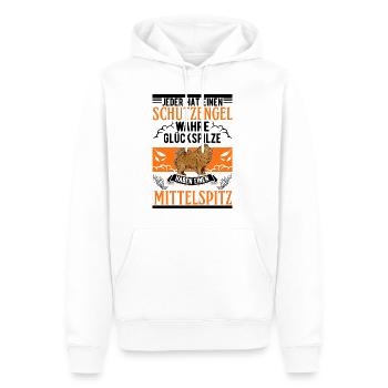 Mittelspitz Schutzengel - Männer Premium Bio Hoodie - Weiß - Vorne - Nico (187cm)