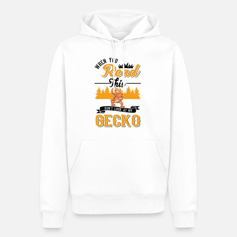 Gecko Geschenk Leopardgecko - Männer Premium Bio Hoodie - Weiß