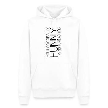 You look really funny trying to read this 4 - Men’s Premium Organic Hoodie - white - Front - Nico (187cm)