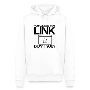 Vous avez cliqué sur ce lien, n’avez-vous pas - Sweat à capuche Premium bio Homme - blanc - Devant - Nico (187cm)