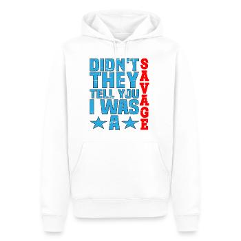 Ne vous ont-ils pas dit que j’étais un sauvage 3 - Sweat à capuche Premium bio Homme - blanc - Devant - Nico (187cm)