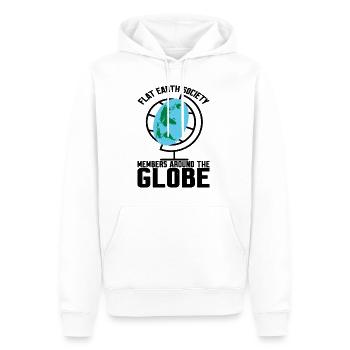 Flat Earth Society, Members Around The Globe 17 - Männer Premium Bio Hoodie - Weiß - Vorne - Nico (187cm)