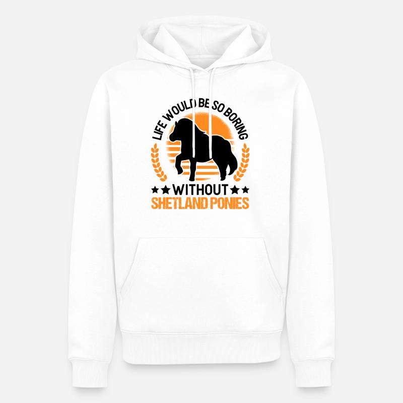 Shetland Pony Geschenk Shetty - Männer Premium Bio Hoodie - Weiß