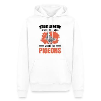 Pigeon Cadeau Pigeon Colombier Plus Chic Pigeon Voyageur - Sweat à capuche Premium bio Homme - blanc - Devant - Nico (187cm)