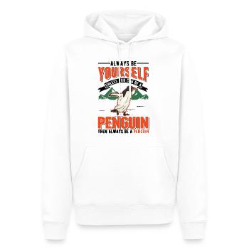 Pingouin Cadeau Pingouin - Sweat à capuche Premium bio Homme - blanc - Devant - Nico (187cm)