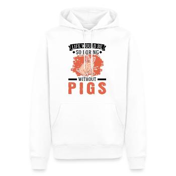 Cadeau cochon Fermier Cochons - Sweat à capuche Premium bio Homme - blanc - Devant - Nico (187cm)