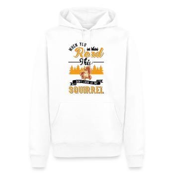 Cadeau Écureuil Gris Écureuil - Sweat à capuche Premium bio Homme - blanc - Devant - Nico (187cm)