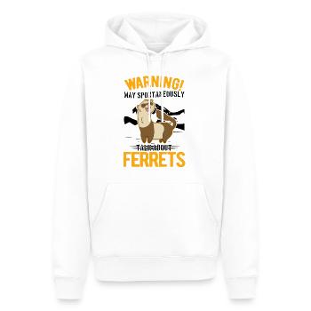 May spontaneously talk about Ferrets Frettchen - Männer Premium Bio Hoodie - Weiß - Vorne - Nico (187cm)