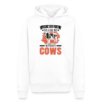 La vie serait si ennuyeuse sans Cows Kuh - Sweat à capuche Premium bio Homme - blanc - Devant - Nico (187cm)