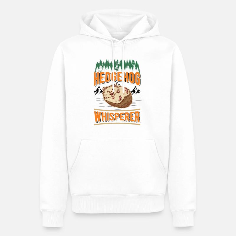 Hedgehog Whisper Hedgehog Whisperer - Sweat à capuche Premium bio Homme - blanc