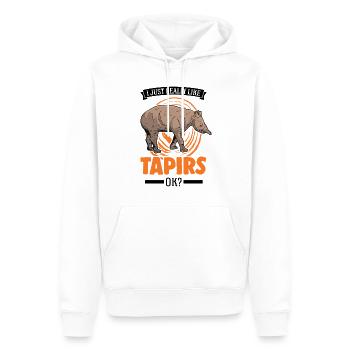 J’aime beaucoup Tapirs - Sweat à capuche Premium bio Homme - blanc - Devant - Nico (187cm)