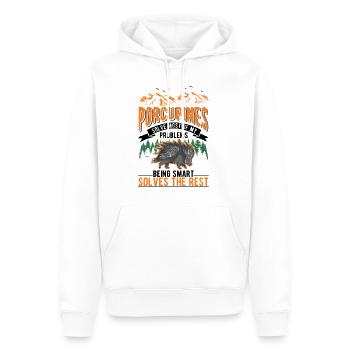 Porc-épic Cadeau Porc-épic - Sweat à capuche Premium bio Homme - blanc - Devant - Nico (187cm)