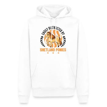 Easily distracted by Shetland Ponies Shetty - Männer Premium Bio Hoodie - Weiß - Vorne - Nico (187cm)