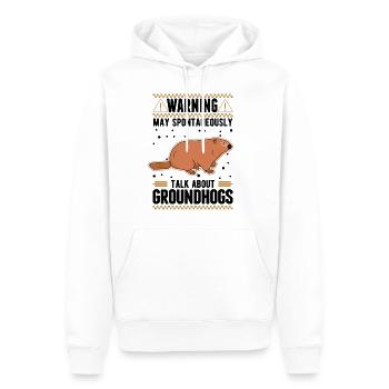 Murmeltier Geschenk Groundhog Day Woodchuck - Männer Premium Bio Hoodie - Weiß - Vorne - Nico (187cm)