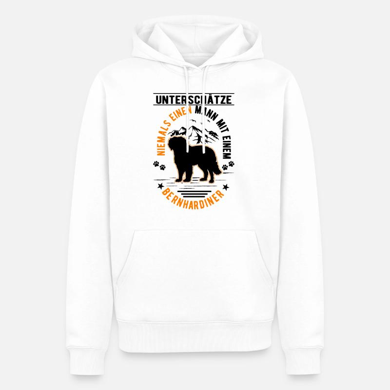 Bernhardiner Mann St. Bernhardshund - Männer Premium Bio Hoodie - Weiß
