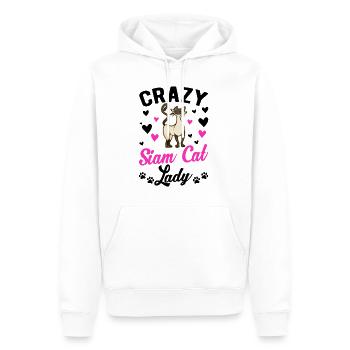 Crazy Siam Cat lady Siamkatze Mama - Männer Premium Bio Hoodie - Weiß - Vorne - Nico (187cm)