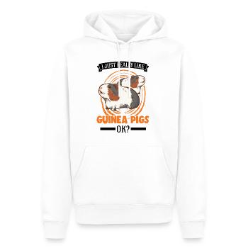 J’aime beaucoup les cochons d’Inde Meerschweinchen - Sweat à capuche Premium bio Homme - blanc - Devant - Nico (187cm)