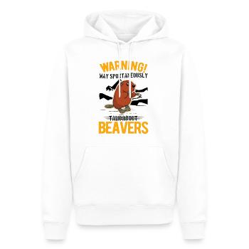 May spontaneously talk about Beavers Biber - Männer Premium Bio Hoodie - Weiß - Vorne - Nico (187cm)