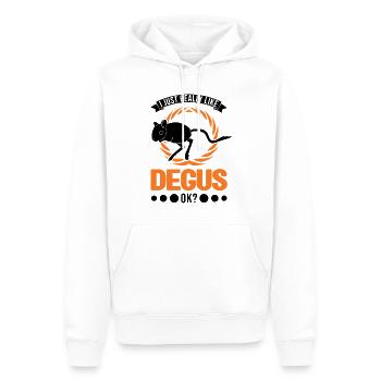 J’aime vraiment Degus, ok - Sweat à capuche Premium bio Homme - blanc - Devant - Nico (187cm)