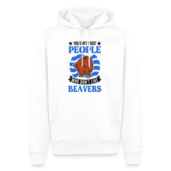 Beaver Gift Beaver Dam - Sweat à capuche Premium bio Homme - blanc - Devant - Nico (187cm)
