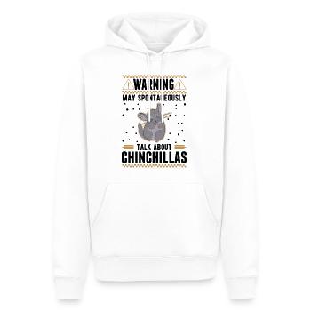 Peut parler spontanément de Chinchillas - Sweat à capuche Premium bio Homme - blanc - Devant - Nico (187cm)