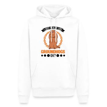 J’aime vraiment Groundhogs ok Marmot - Sweat à capuche Premium bio Homme - blanc - Devant - Nico (187cm)