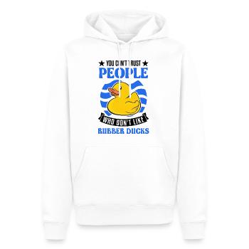 Canard en caoutchouc Cadeau Canard Grinçant Canard Bain Canard - Sweat à capuche Premium bio Homme - blanc - Devant - Nico (187cm)