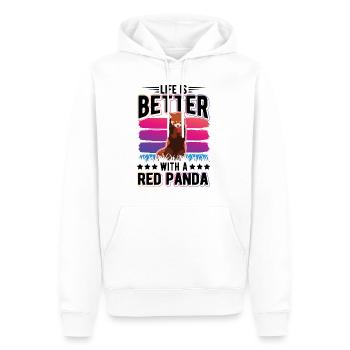 La vie est meilleure avec un panda roux roter panda - Sweat à capuche Premium bio Homme - blanc - Devant - Nico (187cm)