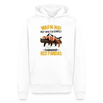 Peut parler spontanément des pandas roux - Sweat à capuche Premium bio Homme - blanc - Devant - Nico (187cm)