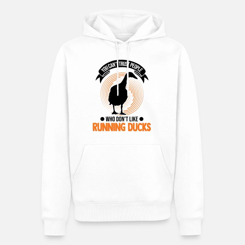 Indian Running Gift Running Duck - Sweat à capuche Premium bio Homme - blanc