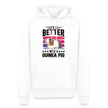 La vie est meilleure avec un cochon d’Inde Meerschweinchen - Sweat à capuche Premium bio Homme - blanc - Devant - Nico (187cm)