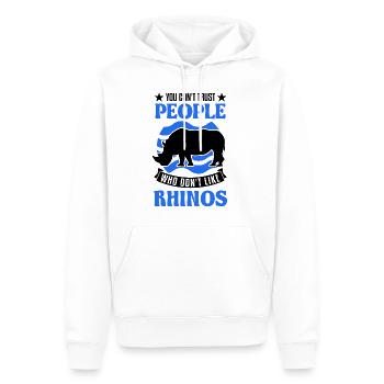 Rhinocéros Cadeau Rhinocéros - Sweat à capuche Premium bio Homme - blanc - Devant - Nico (187cm)