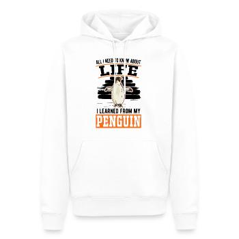 Pingouin Cadeau Pingouin - Sweat à capuche Premium bio Homme - blanc - Devant - Nico (187cm)