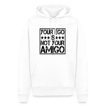 Your Ego Is Not Your Amigo 14 - Men’s Premium Organic Hoodie - white - Front - Nico (187cm)