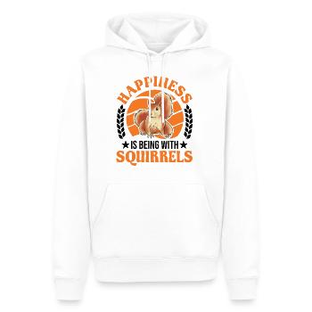 Écureuil Chance Écureuil Gris - Sweat à capuche Premium bio Homme - blanc - Devant - Nico (187cm)