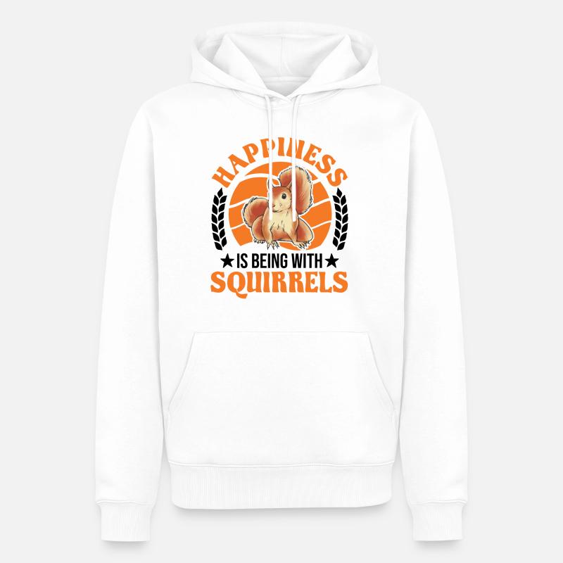 Écureuil Chance Écureuil Gris - Sweat à capuche Premium bio Homme - blanc